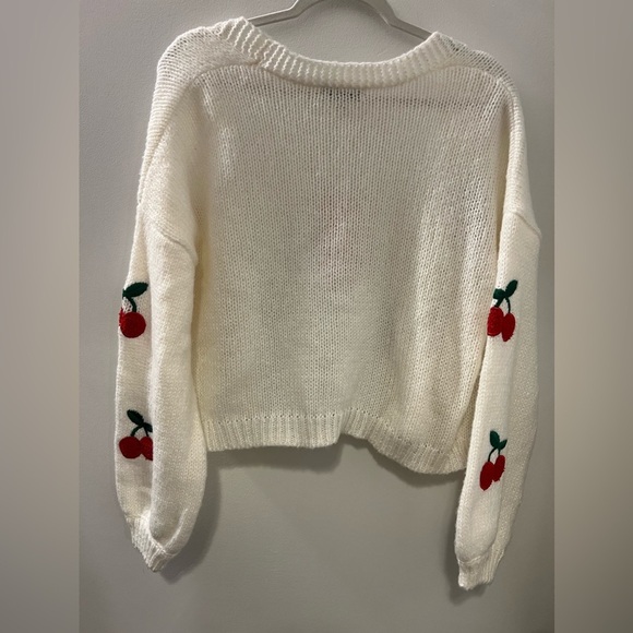 Love Tree Cherry Embroidered Knit Cardigan - Picture 10 of 10